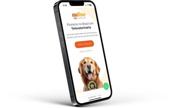 Aplicativo de televeterinária em um celular